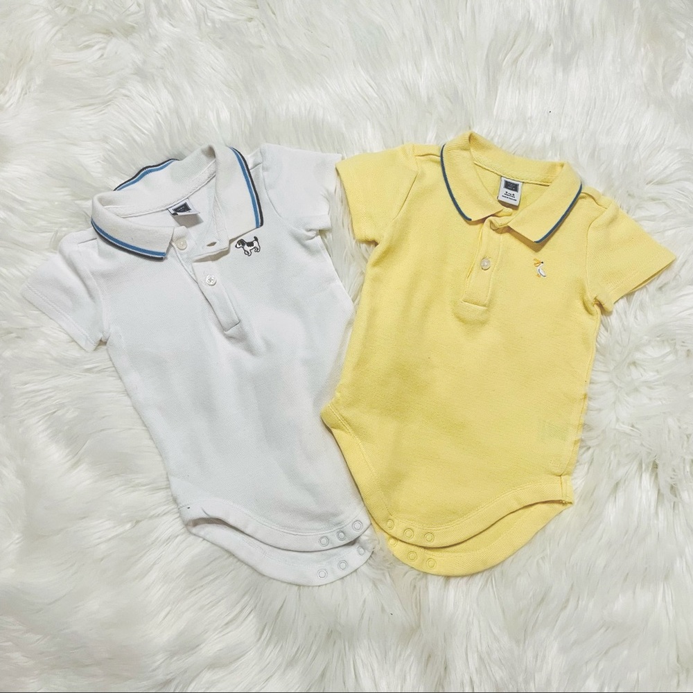 Janie and Jack TWO Polo Bodysuit BUNDLE